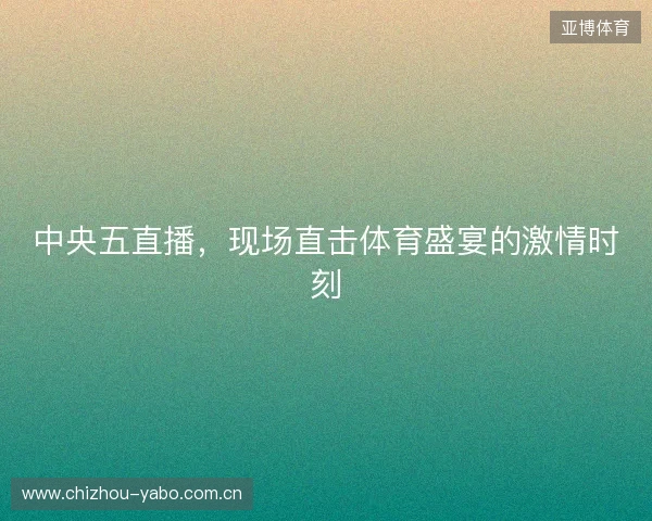 中央五直播，现场直击体育盛宴的激情时刻